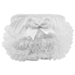 Babys White Frilly Knickers With Bow @ Little'Uns Retail Ltd