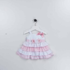 Baby Girls Layered Flower Cotton Dress @ Little'Uns Retail Ltd