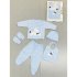 Baby Boys 5 Piece Teddy Polka Dot Gift Set With Mittens & Hat (NB) @ Little'Uns Retail Ltd