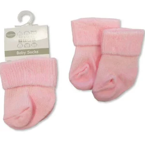 Baby Roll Over Socks – Pink @ Little'Uns Retail Ltd