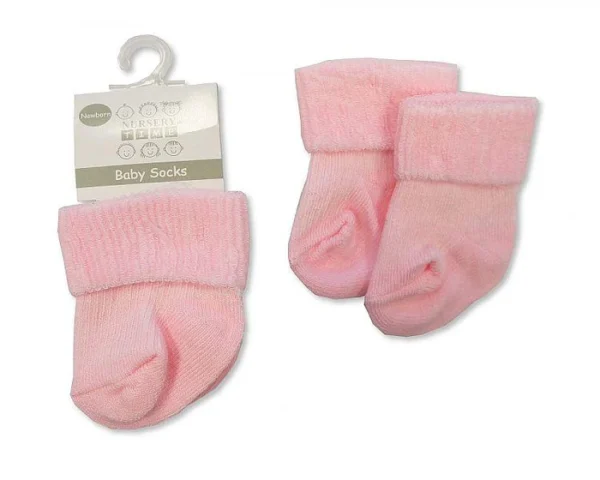 Baby Roll Over Socks – Pink @ Little'Uns Retail Ltd