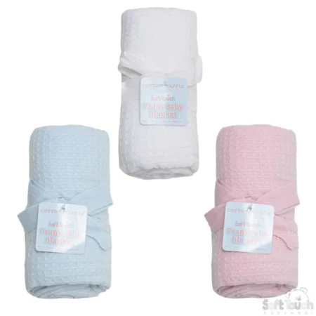 Cotton Knit Baby Waffle Blanket @ Little'Uns Retail Ltd