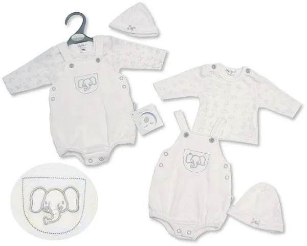 Premature Baby 2pcs Romper Set with Hat – Elephant @ Little'Uns Retail Ltd