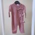 ‘Annie’ Dusky Pink Knitted Button Bow Onesie @ Little'Uns Retail Ltd