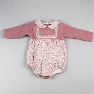 Pex Dusky Pink/Floral Baby Girl Sadie Romper @ Little'Uns Retail Ltd