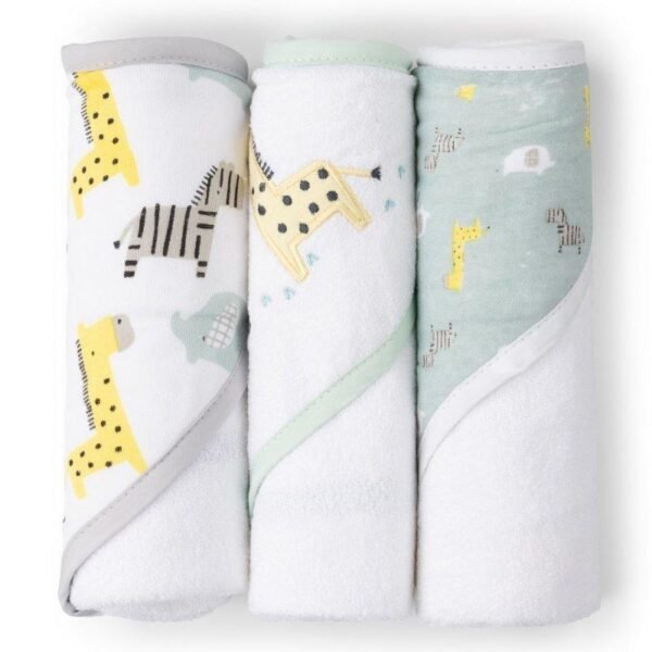 Safari 3Pk Baby Hooded Towels @ Little'Uns Retail Ltd