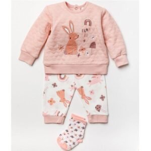 Baby Girls Rabbit Quilted 3pc Set