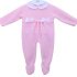 Pink ‘Mae’ Pointelle Knitted Double Bow Onesie @ Little'Uns Retail Ltd