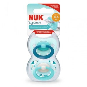 Nuk Signature Soother Blue 0-6m 2pk