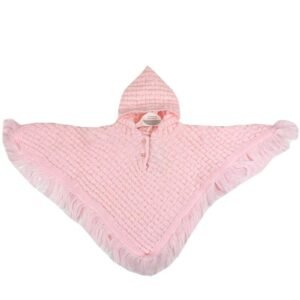 Boutique Girls Knitted Hooded Pink Poncho