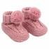 Cable Knit Winter Booties- Dusky Pink