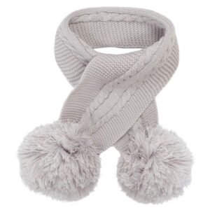 Sage Green Cable Knit Baby Scarf With Poms (copy)