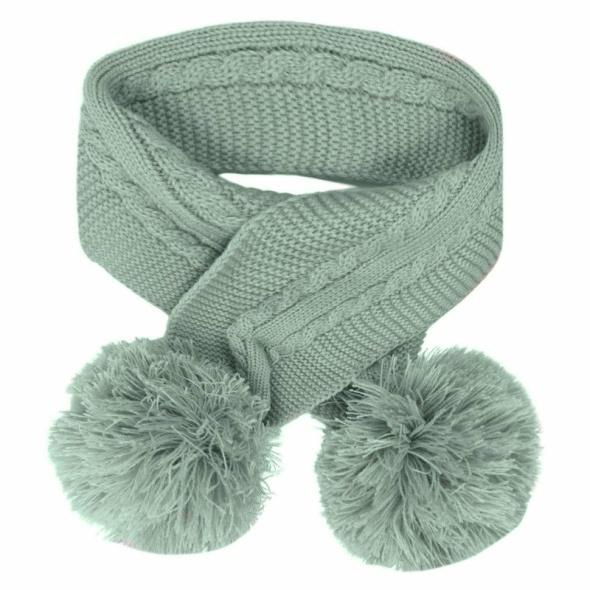 Coffee Cable Knit Baby Scarf With Pom Poms (copy)