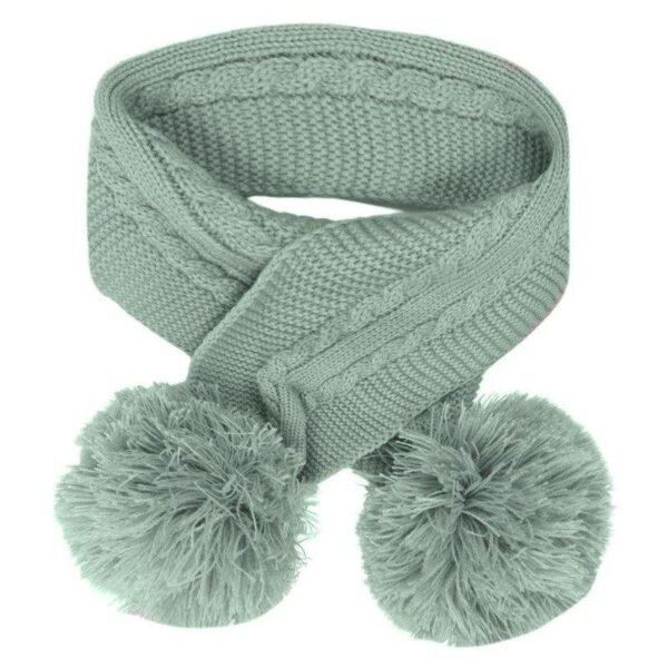 Coffee Cable Knit Baby Scarf With Pom Poms (copy)