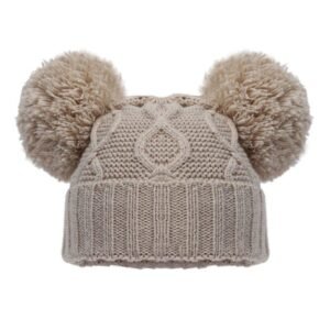 Double Pom Pom Hat Nb-12m-white (copy)