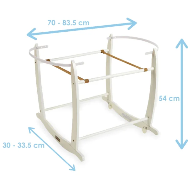 Deluxe White Moses Basket Rocking Stand