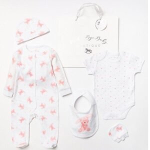 Baby Girls Bunny 6pc Gift Set With Gift Bag