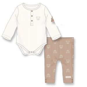 Baby Unisex Bear Ribbed Outfit