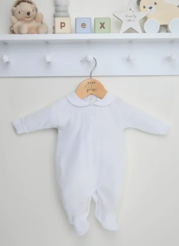 Pex Classic Velour Sleepsuit-white