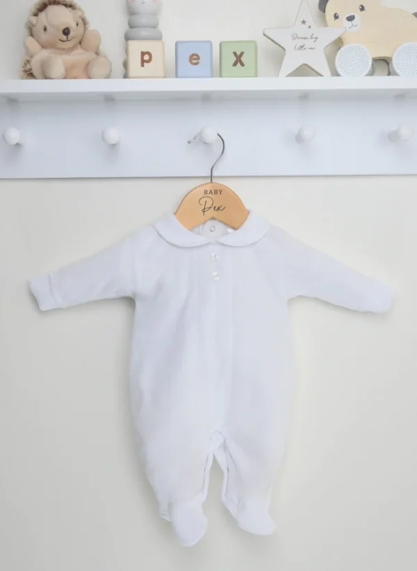 Pex Classic Velour Sleepsuit-white