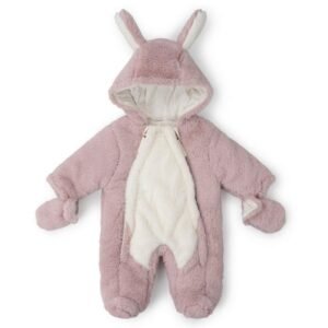 Baby Girls Cotton Lined Faux Fur Snowsuit