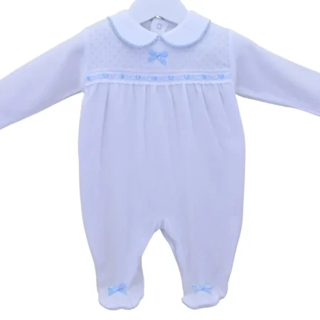 Pex Beattie Sleepsuit White-blue