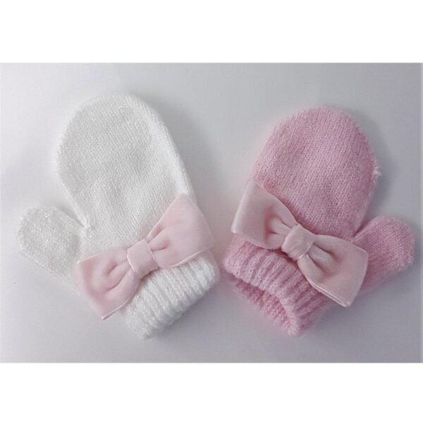 Infant Mittens With Bow