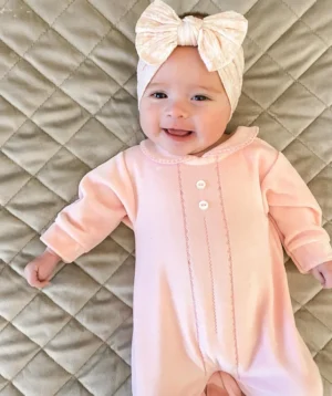 Pex Classic Velour Sleepsuit-pink