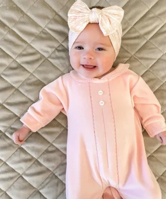 Pex Classic Velour Sleepsuit-pink