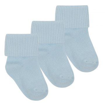 Baby 3 Pack Plain Sky Turn Over Socks
