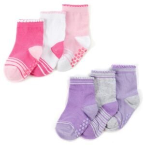 Baby Girls 3pk Heel & Toe Socks With Grippers