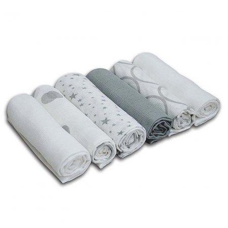 Cuddles Muslin Stars X 6 Silver Star