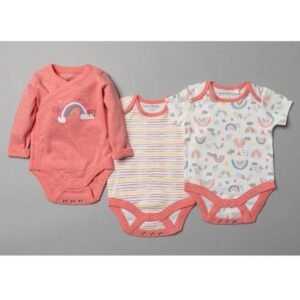 Organic 3 Pack Bodysuits With Extendable Gussets
