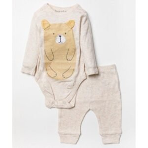 Baby Unisex Bear Ribbed Bodysuit & Legging