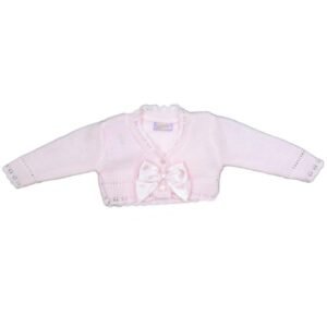 Baby Girls Knitted Bolero Cardigan With Bow