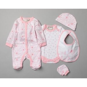 Mini Moi ‘butterfly’ Baby Girls 5 Pieces Gift Set In Net Bag