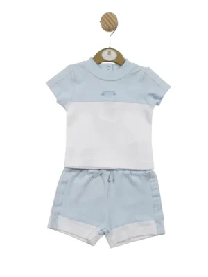 Mintini Top & Short Set White/blue