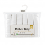 Mother&baby Organic Cotton Muslins 6 Pack – White
