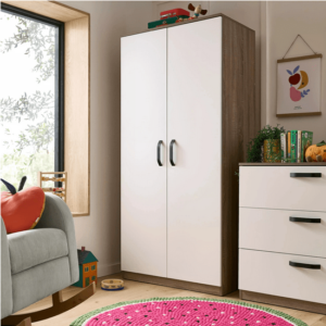 Enzo Nursery Wardrobe – Truffle Oak & White