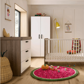 Enzo 3 Piece Nursery Furniture Set – Truffle Oak & White