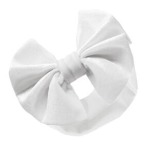 White Velour Headband W/bow