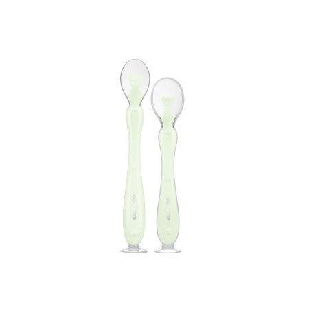 Kikka Boo Silicone Spoons With Suction Cup Mint 2pk