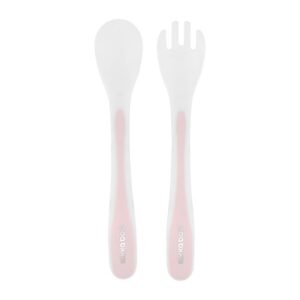 Kikka Boo Spoon And Fork Set Pink