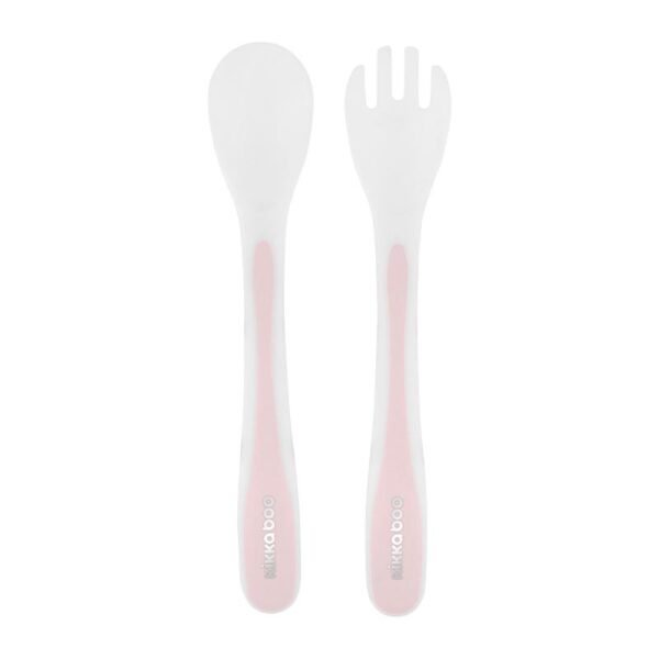 Kikka Boo Spoon And Fork Set Pink