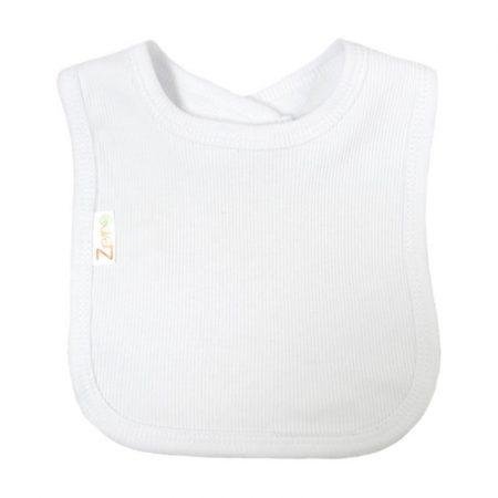 White Ribbed Velcro Bib