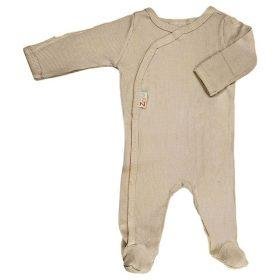 Ribbed Beige Baby Grow