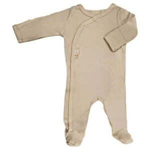 Ribbed Beige Baby Grow