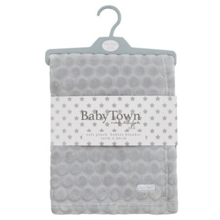 Baby Embossed Circles Plush Blanket-grey