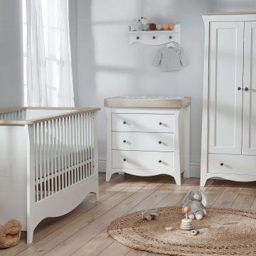 Clara 3 Piece Nursery Furniture Set (cot Bed, Dresser & Wardrobe) – White (copy)