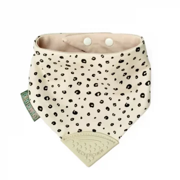 Neckerchew Teething Dribble Bib – Leopard Spot